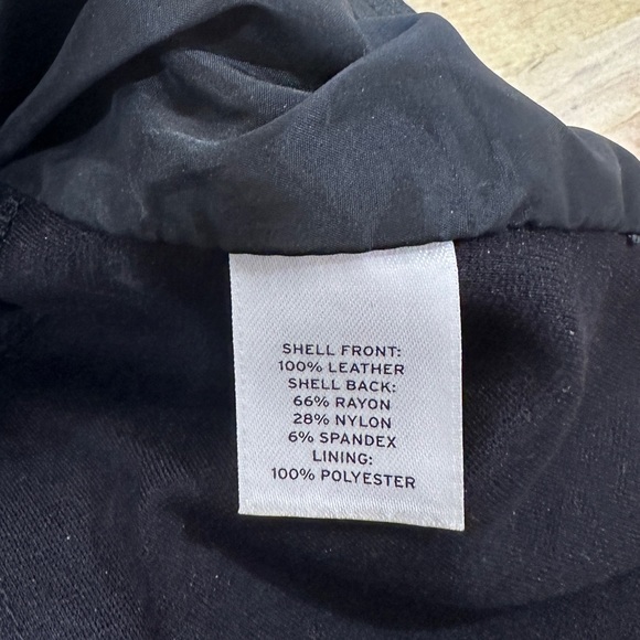 Halogen black leather front knit top blouse peplum fitted - Picture 12 of 13